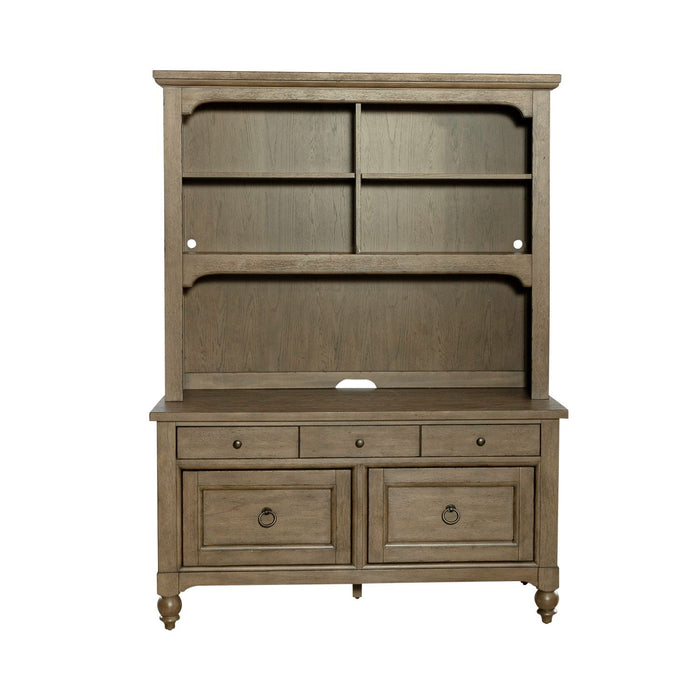 Americana Farmhouse - Credenza Hutch - Dusty Taupe – Hutches by Liberty Furniture at Furniture Wholesale Plus , Nashville furniture store