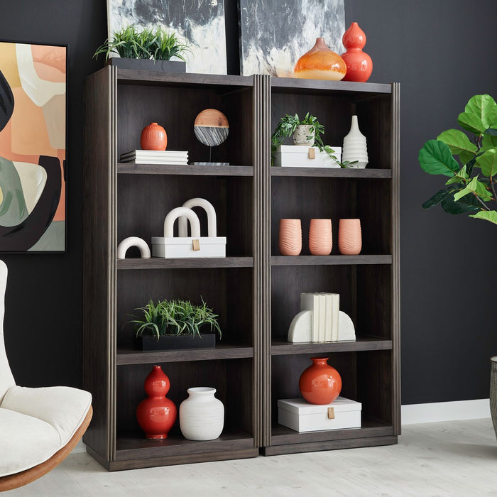 Modern Edge - Bunching Bookcase (Set of 2) - Caffe – 2 Piece Home Office Sets by Liberty Furniture at Furniture Wholesale Plus , Nashville furniture store