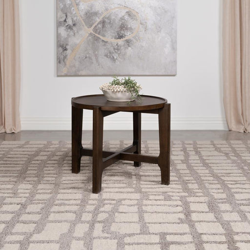 Cota - Round Solid Wood End Table - Dark Brown – End Tables by Coaster Fine Furniture at Furniture Wholesale Plus , Nashville furniture store