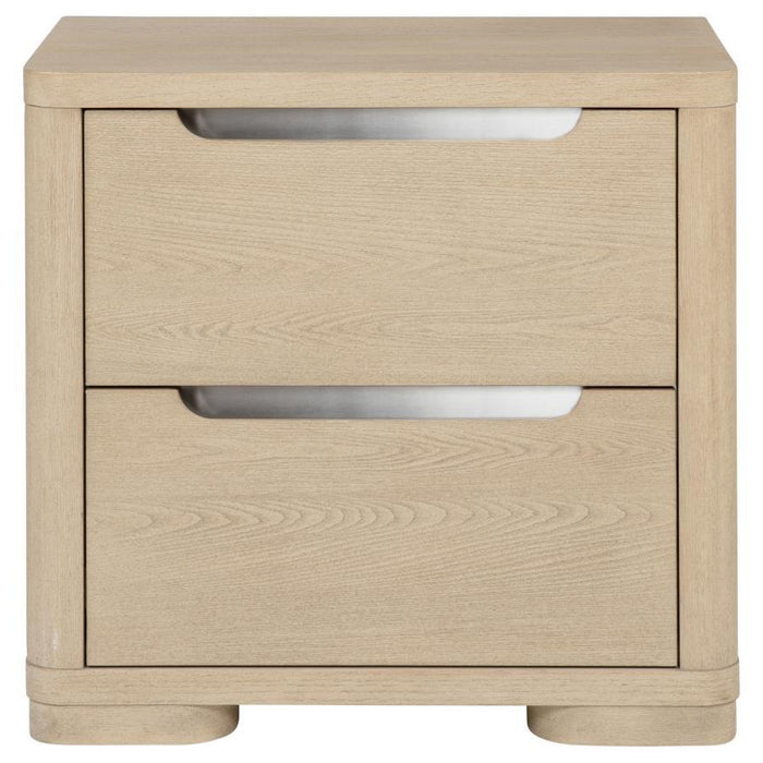 Ladera - 2-Drawer Nightstand Bedside Table - Light Elm – Accent Nightstands by Coaster Fine Furniture at Furniture Wholesale Plus , Nashville furniture store