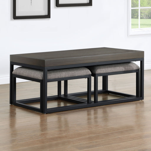 Yukon - Rectangle Nesting Table And Stool - Brown – Nesting Tables by Steve Silver Furniture at Furniture Wholesale Plus , Nashville furniture store