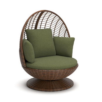 Horizon Hall - Swivel Egg Chair With Cushion - Brown / Green – Swivel Chairs by Signature Design by Ashley® at Furniture Wholesale Plus , Nashville furniture store