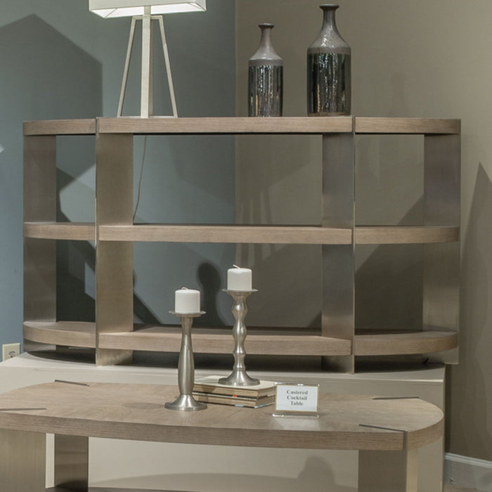 Harlow - Sofa Table - Sandstone & Satin Nickel – Sofa Tables by Liberty Furniture at Furniture Wholesale Plus , Nashville furniture store