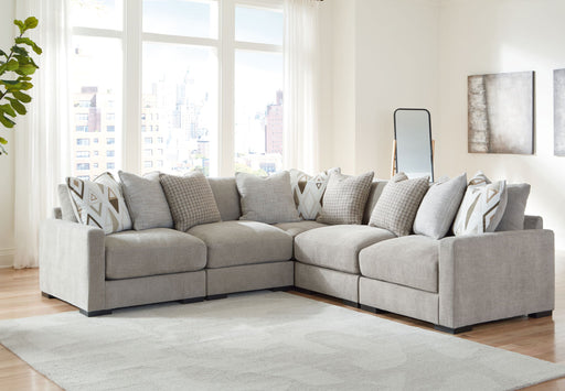 Aslan Court - 5-Piece Sectional - Pebble – Stationary Sectionals by Benchcraft® at Furniture Wholesale Plus , Nashville furniture store