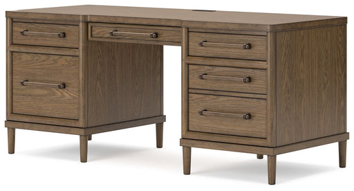 Roanhowe - Brown - Home Office Desk - Premium Writing Desks from Signature Design by Ashley® - Just $888! Shop now at Furniture Wholesale Plus  We are the best furniture store in Nashville, Hendersonville, Goodlettsville, Madison, Antioch, Mount Juliet, Lebanon, Gallatin, Springfield, Murfreesboro, Franklin, Brentwood