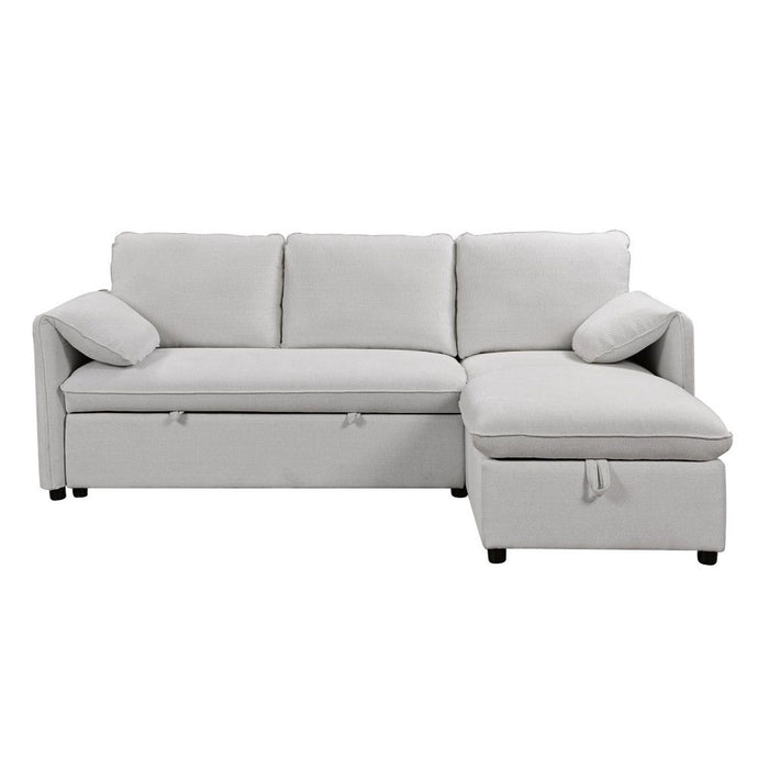 Yaroslav - Sectional Sofa With Sleeper & Storage - Cream Velvet - Premium Stationary Sectionals from ACME - Just $1509! Shop now at Furniture Wholesale Plus  We are the best furniture store in Nashville, Hendersonville, Goodlettsville, Madison, Antioch, Mount Juliet, Lebanon, Gallatin, Springfield, Murfreesboro, Franklin, Brentwood