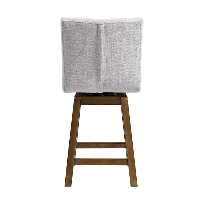 Carmela - Swivel Counter Chair (Set of 2) - Brown / Light Gray Linen – Chair Sets by Elements International at Furniture Wholesale Plus , Nashville furniture store