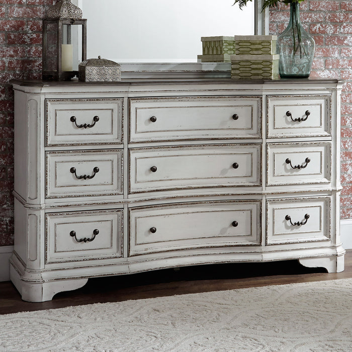 Magnolia Manor - 9 Drawer Dresser - Antique White – Dressers by Liberty Furniture at Furniture Wholesale Plus , Nashville furniture store
