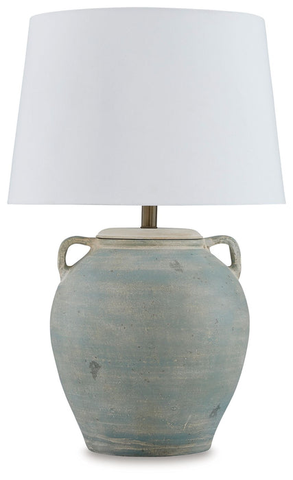 Shawburg - Terracotta Table Lamp - Antique Green – Table Lamps by Signature Design by Ashley® at Furniture Wholesale Plus , Nashville furniture store