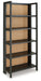 Abyard - Bookcase - Black / Natural – Standard Bookcases by Signature Design by Ashley® at Furniture Wholesale Plus , Nashville furniture store