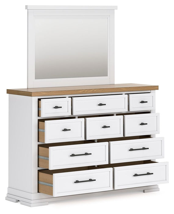 Ashbryn - Dresser And Mirror - White / Natural – Dresser & Mirror by Benchcraft® at Furniture Wholesale Plus , Nashville furniture store