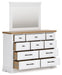 Ashbryn - Dresser And Mirror - White / Natural – Dresser & Mirror by Benchcraft® at Furniture Wholesale Plus , Nashville furniture store