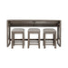 Bartlett Field - 4 Piece Living Room Set (Console Bar Table & 3 Console Stools) - Dusty Taupe – 4 Piece Living Room Sets by Liberty Furniture at Furniture Wholesale Plus , Nashville furniture store
