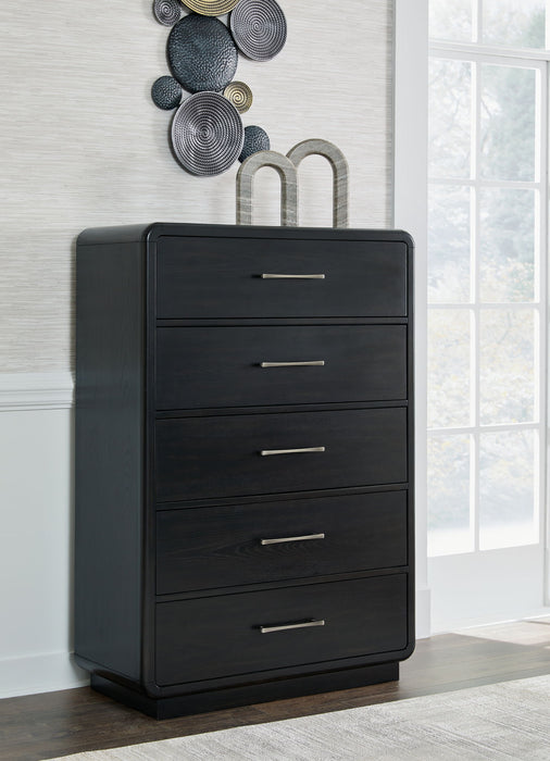 Rowanbeck - Five Drawer Chest - Black – Accent Chests by Signature Design by Ashley® at Furniture Wholesale Plus , Nashville furniture store