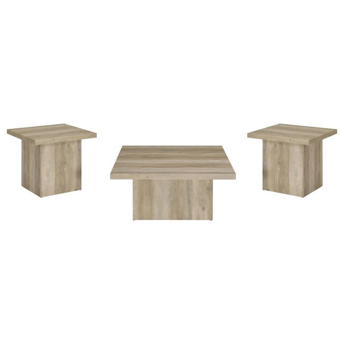 Devar - Square Coffee End Table Set - Distressed Pine – Table Sets by Coaster Fine Furniture at Furniture Wholesale Plus , Nashville furniture store