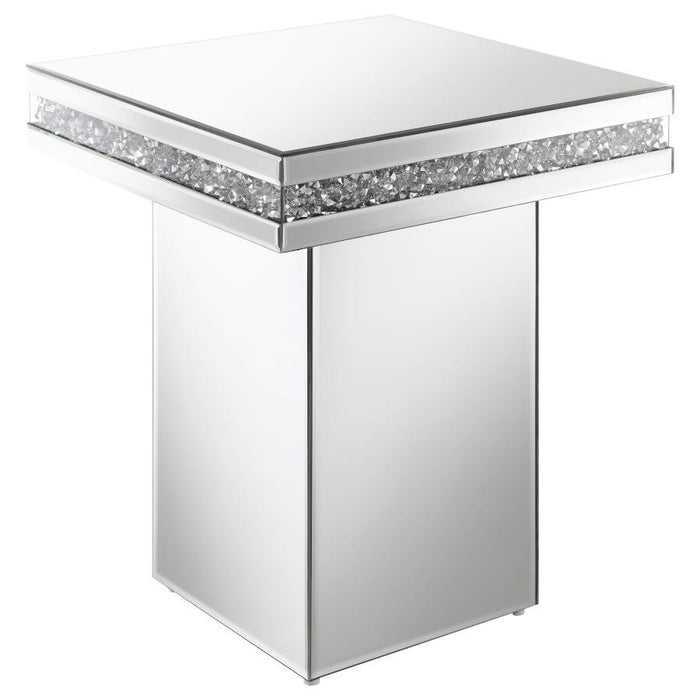 Elora - Square Mirrored Accent Side Table - Silver – Side Tables by CoasterElevations at Furniture Wholesale Plus , Nashville furniture store