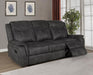 Lawrence - Upholstered Padded Arm Reclining Sofa - Charcoal – Reclining Sofas by CoasterEveryday at Furniture Wholesale Plus , Nashville furniture store