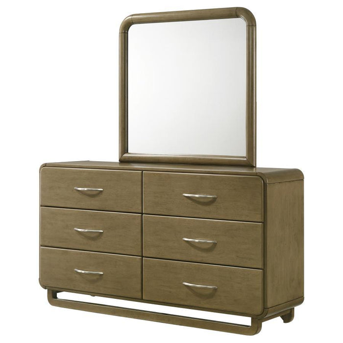 Amsbury - 6-Drawer Dresser And Mirror - Nutmeg – Dresser & Mirror by Coaster Fine Furniture at Furniture Wholesale Plus , Nashville furniture store
