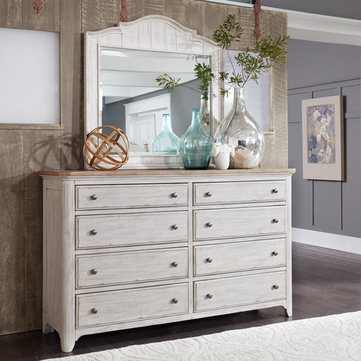 Farmhouse Reimagined - Poster Bed, Dresser & Mirror – 3 Piece Bedroom Sets by Liberty Furniture at Furniture Wholesale Plus , Nashville furniture store