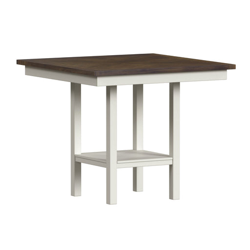Brooks - 5 Piece Counter Set With Table And 4 Upholstery Seat & Wood Back Chairs - Medium Brown & White – 5 Piece Dining Room Sets by Elements International at Furniture Wholesale Plus , Nashville furniture store