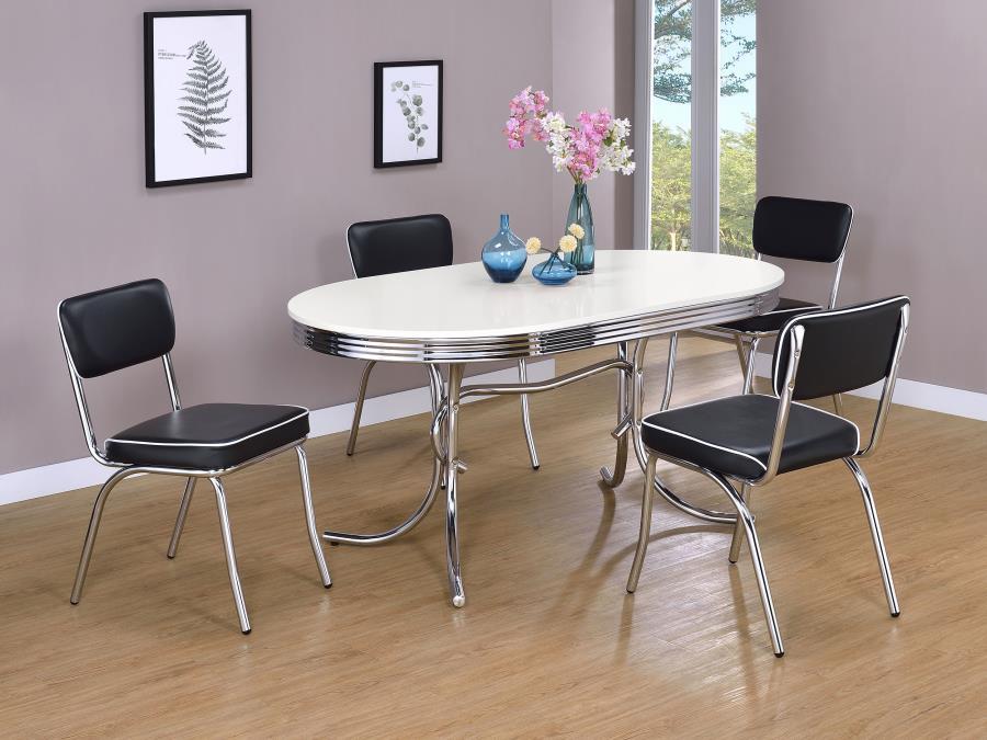 Retro - Oval Dining Table Set - Premium 5 Piece Dining Room Sets from CoasterEveryday - Just $839! Shop now at Furniture Wholesale Plus  We are the best furniture store in Nashville, Hendersonville, Goodlettsville, Madison, Antioch, Mount Juliet, Lebanon, Gallatin, Springfield, Murfreesboro, Franklin, Brentwood