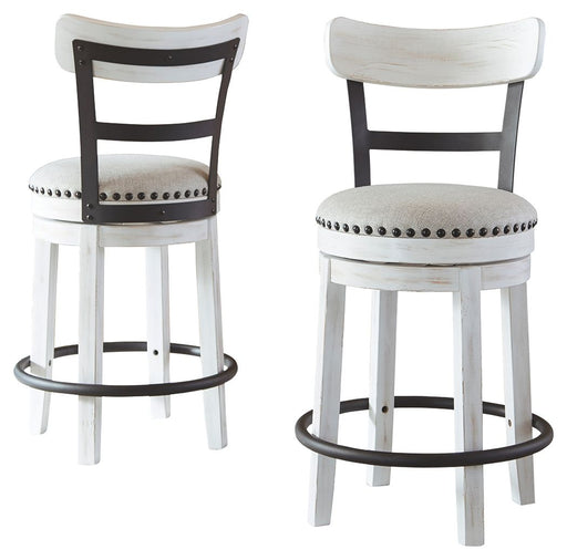Valebeck - Full Back Swivel Stool - Premium Counter Height (24"-27") from Signature Design by Ashley® - Just $208! Shop now at Furniture Wholesale Plus  We are the best furniture store in Nashville, Hendersonville, Goodlettsville, Madison, Antioch, Mount Juliet, Lebanon, Gallatin, Springfield, Murfreesboro, Franklin, Brentwood