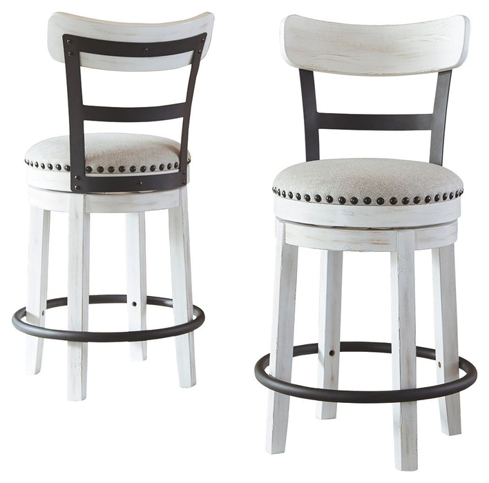 Valebeck - Full Back Swivel Stool - Premium Counter Height (24"-27") from Signature Design by Ashley® - Just $208! Shop now at Furniture Wholesale Plus  We are the best furniture store in Nashville, Hendersonville, Goodlettsville, Madison, Antioch, Mount Juliet, Lebanon, Gallatin, Springfield, Murfreesboro, Franklin, Brentwood