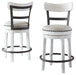Valebeck - Full Back Swivel Stool - Premium Counter Height (24"-27") from Signature Design by Ashley® - Just $208! Shop now at Furniture Wholesale Plus  We are the best furniture store in Nashville, Hendersonville, Goodlettsville, Madison, Antioch, Mount Juliet, Lebanon, Gallatin, Springfield, Murfreesboro, Franklin, Brentwood