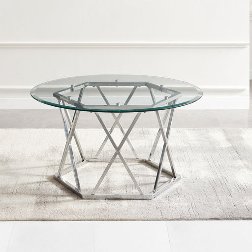 Escondido - Glass Cocktail Table - Silver – Cocktail Tables by Steve Silver Furniture at Furniture Wholesale Plus , Nashville furniture store