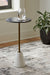 Caramont - Accent Table with White Base - Black / White / Gold Finish – Accent Tables by Signature Design by Ashley® at Furniture Wholesale Plus , Nashville furniture store