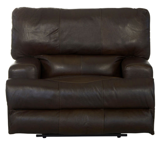 Wembley - Italian Leather Match Power Lay Flat Recliner With Power Adjustable Headrest - Chocolate – Reclining Chairs by Catnapper at Furniture Wholesale Plus , Nashville furniture store