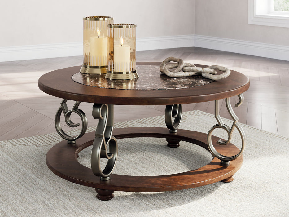 Frallyn - Round Cocktail Table - Dark Brown – Coffee Tables by Signature Design by Ashley® at Furniture Wholesale Plus , Nashville furniture store