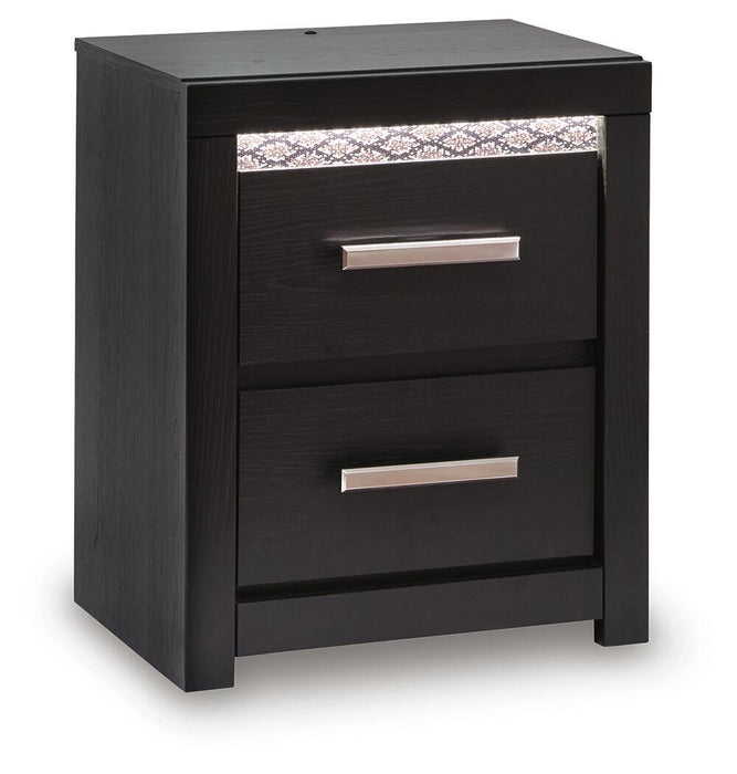 Shoralli - Two Drawer Night Stand - Black – Nightstands w/ Charging Stations by Signature Design by Ashley® at Furniture Wholesale Plus , Nashville furniture store