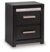 Shoralli - Two Drawer Night Stand - Black – Nightstands w/ Charging Stations by Signature Design by Ashley® at Furniture Wholesale Plus , Nashville furniture store