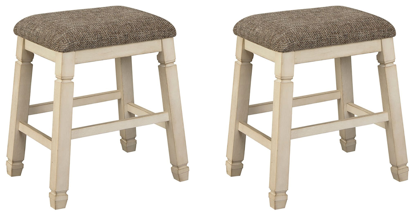 Bolanburg - Upholstered Stool (Set of 2) - Beige – Stool Sets by Signature Design by Ashley® at Furniture Wholesale Plus , Nashville furniture store