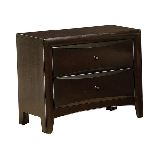 Phoenix 2-drawer Nightstand Deep Cappuccino - Premium Nightstand from Coaster Z2 Standard - Just $272! Shop now at Furniture Wholesale Plus  We are the best furniture store in Nashville, Hendersonville, Goodlettsville, Madison, Antioch, Mount Juliet, Lebanon, Gallatin, Springfield, Murfreesboro, Franklin, Brentwood