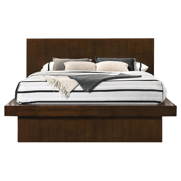 Jessica Eastern King Platform Bed with Rail Seating Cappuccino - Premium Bed from Coaster Z2 Standard - Just $838! Shop now at Furniture Wholesale Plus  We are the best furniture store in Nashville, Hendersonville, Goodlettsville, Madison, Antioch, Mount Juliet, Lebanon, Gallatin, Springfield, Murfreesboro, Franklin, Brentwood