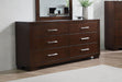 Jessica 6-drawer Dresser Cappuccino - Premium Dresser from Coaster Z2 Standard - Just $668! Shop now at Furniture Wholesale Plus  We are the best furniture store in Nashville, Hendersonville, Goodlettsville, Madison, Antioch, Mount Juliet, Lebanon, Gallatin, Springfield, Murfreesboro, Franklin, Brentwood