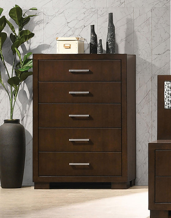 Jessica 5-drawer Chest Cappuccino - Premium Chest from Coaster Z2 Standard - Just $600! Shop now at Furniture Wholesale Plus  We are the best furniture store in Nashville, Hendersonville, Goodlettsville, Madison, Antioch, Mount Juliet, Lebanon, Gallatin, Springfield, Murfreesboro, Franklin, Brentwood