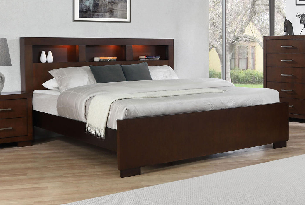 Jessica Queen Bed with Storage Headboard Cappuccino - Premium Bed from Coaster Z2 Standard - Just $578! Shop now at Furniture Wholesale Plus  We are the best furniture store in Nashville, Hendersonville, Goodlettsville, Madison, Antioch, Mount Juliet, Lebanon, Gallatin, Springfield, Murfreesboro, Franklin, Brentwood