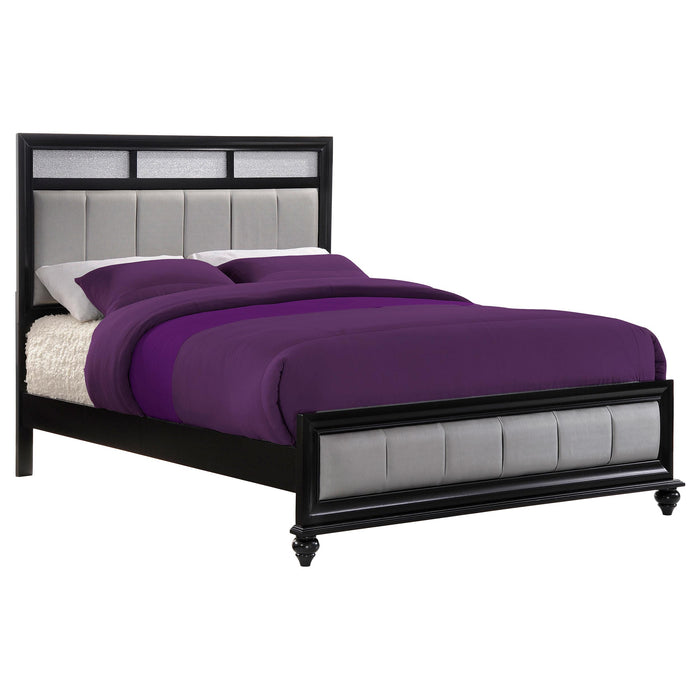 Barzini Queen Upholstered Bed Black and Grey - Premium Bed from Coaster Z2 Standard - Just $430! Shop now at Furniture Wholesale Plus  We are the best furniture store in Nashville, Hendersonville, Goodlettsville, Madison, Antioch, Mount Juliet, Lebanon, Gallatin, Springfield, Murfreesboro, Franklin, Brentwood