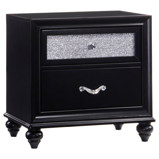 Barzini 2-drawer Rectangular Nightstand Black - Premium Nightstand from Coaster Z2 Standard - Just $228! Shop now at Furniture Wholesale Plus  We are the best furniture store in Nashville, Hendersonville, Goodlettsville, Madison, Antioch, Mount Juliet, Lebanon, Gallatin, Springfield, Murfreesboro, Franklin, Brentwood