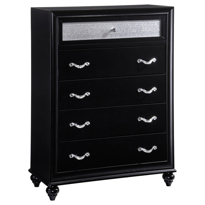 Barzini 5-drawer Rectangular Chest Black - Premium Chest from Coaster Z2 Standard - Just $520! Shop now at Furniture Wholesale Plus  We are the best furniture store in Nashville, Hendersonville, Goodlettsville, Madison, Antioch, Mount Juliet, Lebanon, Gallatin, Springfield, Murfreesboro, Franklin, Brentwood