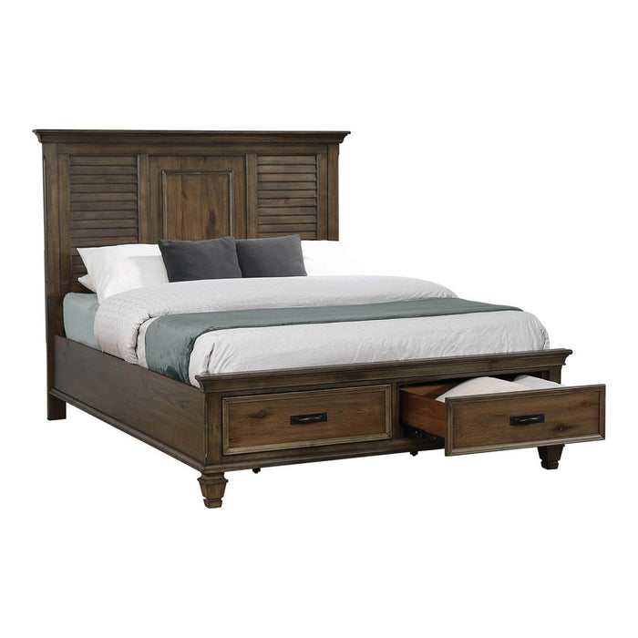 Franco Eastern King Storage Bed Burnished Oak - Premium Bed from Coaster Z2 Standard - Just $1078! Shop now at Furniture Wholesale Plus  We are the best furniture store in Nashville, Hendersonville, Goodlettsville, Madison, Antioch, Mount Juliet, Lebanon, Gallatin, Springfield, Murfreesboro, Franklin, Brentwood