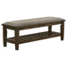 Franco Bench with Lower Shelf Beige and Burnished Oak - Premium Bench from Coaster Z2 Standard - Just $238! Shop now at Furniture Wholesale Plus  We are the best furniture store in Nashville, Hendersonville, Goodlettsville, Madison, Antioch, Mount Juliet, Lebanon, Gallatin, Springfield, Murfreesboro, Franklin, Brentwood