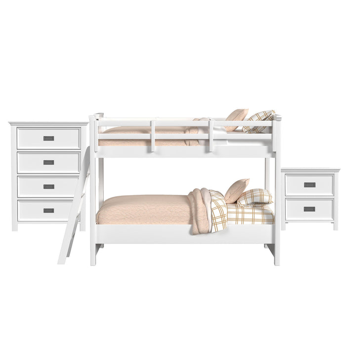 Hampton Kids - Bunk With Ladder Bedroom Set – 3 Piece Bedroom Sets by Elements International at Furniture Wholesale Plus , Nashville furniture store
