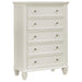 Sandy Beach 5-drawer Rectangular Chest Cream White - Premium Chest from Coaster Z2 Standard - Just $628! Shop now at Furniture Wholesale Plus  We are the best furniture store in Nashville, Hendersonville, Goodlettsville, Madison, Antioch, Mount Juliet, Lebanon, Gallatin, Springfield, Murfreesboro, Franklin, Brentwood