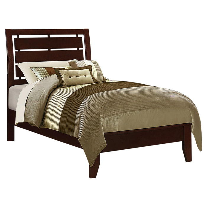 Serenity Twin Panel Bed with Cut-out Headboard Rich Merlot - Premium Bed from Coaster Z2 Standard - Just $250! Shop now at Furniture Wholesale Plus  We are the best furniture store in Nashville, Hendersonville, Goodlettsville, Madison, Antioch, Mount Juliet, Lebanon, Gallatin, Springfield, Murfreesboro, Franklin, Brentwood