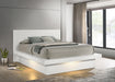 Jessica Eastern King Platform Bed with Rail Seating White - Premium Bed from Coaster Z2 Standard - Just $838! Shop now at Furniture Wholesale Plus  We are the best furniture store in Nashville, Hendersonville, Goodlettsville, Madison, Antioch, Mount Juliet, Lebanon, Gallatin, Springfield, Murfreesboro, Franklin, Brentwood