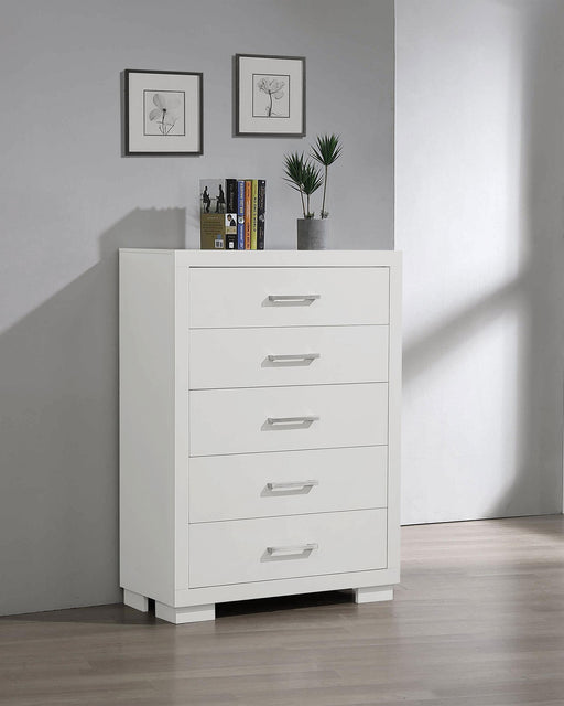 Jessica 5-drawer Chest White - Premium Chest from Coaster Z2 Standard - Just $600! Shop now at Furniture Wholesale Plus  We are the best furniture store in Nashville, Hendersonville, Goodlettsville, Madison, Antioch, Mount Juliet, Lebanon, Gallatin, Springfield, Murfreesboro, Franklin, Brentwood